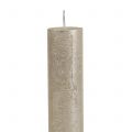 Taper stearinlys ensfarvet champagne 34mm x 240mm 4 stk | Floristik24.dk