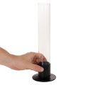Konisk lysestage med glascylinder. Enkel og tidløs. 31 cm | Floristik24.dk