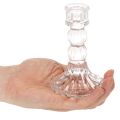 Transparent lysestage, klassisk design, borddekoration, 12 cm, 2 stk. | Floristik24.dk
