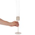 Lysestage med glascylinder på metalbase 50 cm | Floristik24.dk