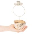 Lysestage med birketræsfod og metalring, 20 cm | Floristik24.dk