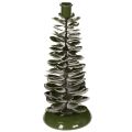Floristik24 Lysestage juletræ grøn metaldekoration 28cm