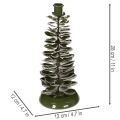 Lysestage juletræ grøn metaldekoration 28cm | Floristik24.dk