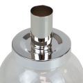 Floristik24 Pind lysestage lysestage glas metal sølv Ø10,5cm 4 stk