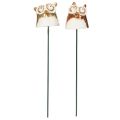 Keramisk uglepæl dekorativ figur til planter 26 cm 2 stk. | Floristik24.dk