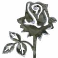 Floristik24 Metal nitter rose sølvgrå, hvidvasket metal 20cm × 8cm 12stk