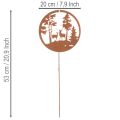 Havepæl, rustfarvet, rund, hjortesilhuet, skovdekoration, 53 cm, 2 stk. | Floristik24.dk