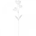Floristik24 Forårsdekoration, deco stik blomst shabby chic hvid, sølv L87cm B18cm