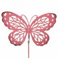 Floristik24 Havespil sommerfugl metal pink H30cm 6 stk