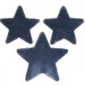 Floristik24 Juledrys, stjerner, blå Ø4/5cm 40p