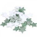 Floristik24 Scatter dekoration Julespredte stjerner grøn hvid Ø4/5cm 40stk