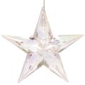 Dekorative stjernepynt, iriserende klar akryl, juletræspynt, 9 cm, 6 stk. | Floristik24.dk