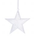 Floristik24 Stjerne til ophængning af plast klar juletræspynt 12cm 6stk