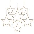 Floristik24 Stjernesæt til ophængning af guld, glimmer 17-32cm