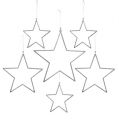 Floristik24 Stjernesæt til ophængning af sølv, glimmer 17-34cm