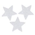 Floristik24 Stjerner hvid 6,5 cm med glimmer 36stk