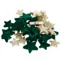 Floristik24 Stjernedrys blander grøn og guld jul 4cm/5cm 40p