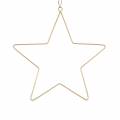Floristik24 Dekorationsstjerne til ophængning af gyldent metal Ø25cm 6stk