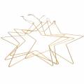 Floristik24 Dekorationsstjerne til ophængning af gyldent metal Ø35cm 4stk