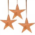Floristik24 Dekorativ stjerne til at hænge, adventsdekoration, metal vedhæng kobberfarvet 12 × 13cm 3stk
