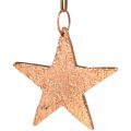 Floristik24 Kobberstjerne til at hænge, juletræspynt, metal vedhæng 8 × 9cm 2stk
