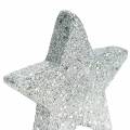Floristik24 Spredte stjerner med glitter Ø6,5cm sølv 36stk
