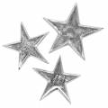 Floristik24 Stjerner af metal sølv 8,6 × 8,2 cm / 6,9 × 6,7 cm 8stk