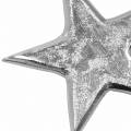 Floristik24 Stjerner af metal sølv 8,6 × 8,2 cm / 6,9 × 6,7 cm 8stk
