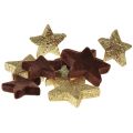 Floristik24 Stjerner spredt dekoration mix brun og guld juledekoration 4cm/5cm 40stk