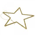 Floristik24 Julepynt stjernevedhæng gylden glitter 17,5cm 9stk