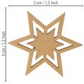 Assorterede træstjernedekorationer til borddekoration og hobbyartikler, 3 cm, 72 stk. | Floristik24.dk