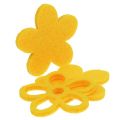 Floristik24 Scatter dekoration filt blomst gul sorteret 4cm 72stk