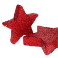 Floristik24 Scatter dekoration stjerner rød, glimmer 4-5cm 40p
