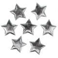 Floristik24 Spredt stof stjerner sølv 3cm 100p
