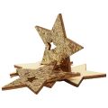 Floristik24 Scatter dekoration juletræ stjerner natur guld glitter 5cm 72p
