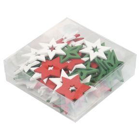 Floristik24 Scatter dekoration juletræstjerner rød/hvid/grøn Ø3,5cm 72stk