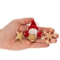 Stråophængssæt juletræspynt figurer og stjerner 6 cm 30 stk. | Floristik24.dk