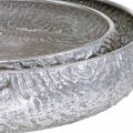 Floristik24 Dekorativ skål sølv rund antik look metal Ø50/38 cm sæt med 2 stk