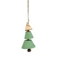 Floristik24 Juletræspynt, juletræ at hænge, julegrøn / naturlig H10cm L24cm 4stk