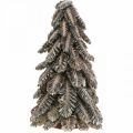 Floristik24 Gran lavet af kogler, juletræ dækket med sne, vinterpynt, advent, vasket hvidt H33cm Ø20cm
