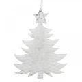 Floristik24 Juletræsvedhæng, adventsdekoration, metaldekoration til jul, sølv 20,5×15,5cm