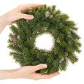 Kunstig grangrenkrans med kogler til dør eller bord, 30 cm | Floristik24.dk