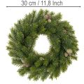 Kunstig grangrenkrans med kogler til dør eller bord, 30 cm | Floristik24.dk