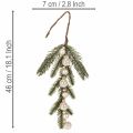 Kunstig grangren med hvide mini juletræskugler, 46 cm, 2 stk. | Floristik24.dk