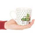 Kaffekrus Glædelig jul Julebilmotiv Keramikkrus 10 cm 2 stk. | Floristik24.dk