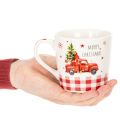 Julekrus med bil og juletræ, keramikkrus, 10 cm, 2 stk. | Floristik24.dk