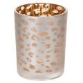 Floristik24 Glas fyrfadsstage med leopardprint, 12 cm