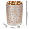 Glas fyrfadsstage med leopardprint, 12 cm | Floristik24.dk