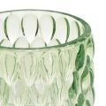 Floristik24 Fyrfadsglas grøn lanterne tonet glas Ø9,5cm H9cm 2stk