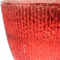 Floristik24 Stearinlys glas lanterne rød glas deco vase Ø21cm H21.5cm